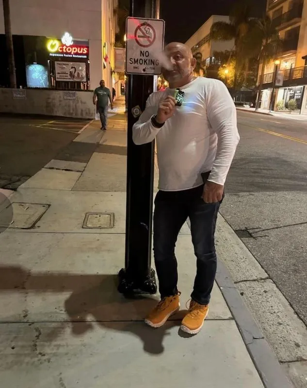 Man vaping near a 