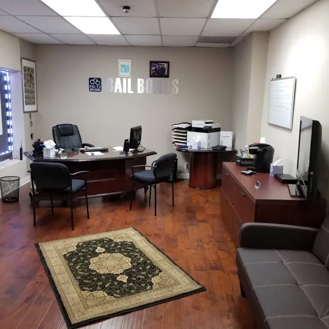 Interior of the PG 13 Bail Bonds office offering bail payment plan assistance in Van Nuys, CA